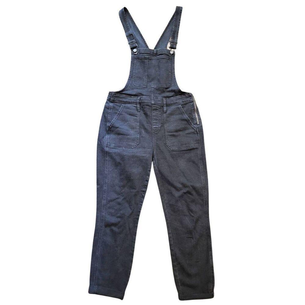 Madewell Overalls Women's Medium Black Wash Skinny Slim Tapered Zip - Picture 3 of 6